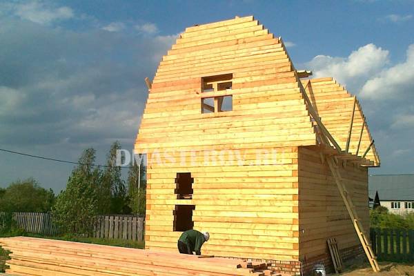 Возведение второго этажа брусовой бани